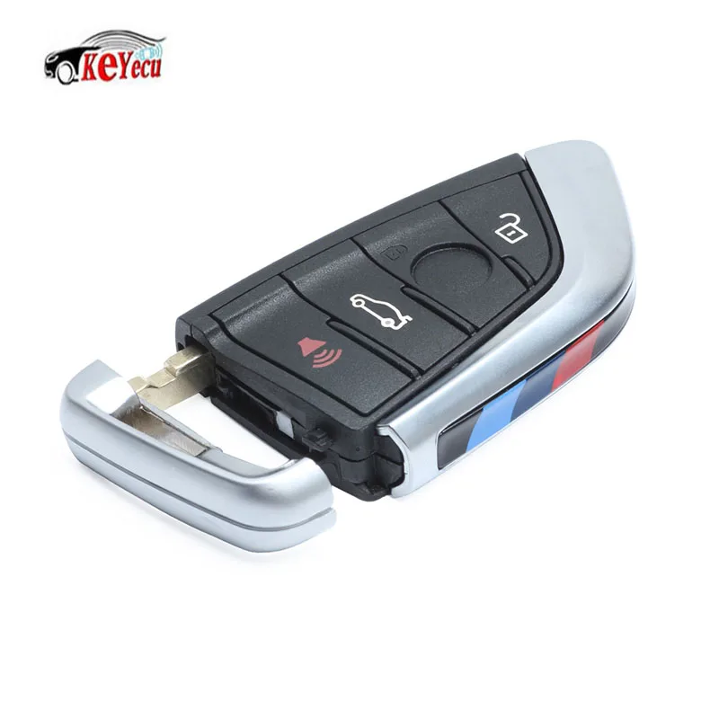 KEYECU 2 Pcs 315/433MHz YH Black Smart Remote key Fob for BMW CAS4+/FEM F Series X3 X4 M2 M3/M4 2011-2017 with Uncut Insert Key