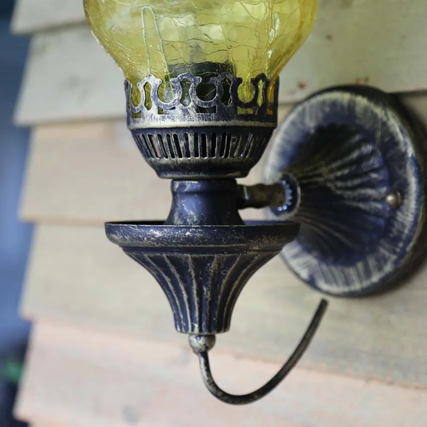 Nordic Creative Vintage Kerosene Wall Lamp 3 Kinds Glass Crack