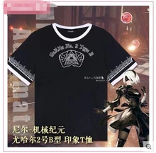 2017 New Clothing Anime NieR:Automata 2B T-shirt Automatic humanoid T-shirt Summer Black Male T-shirt Free Shipping