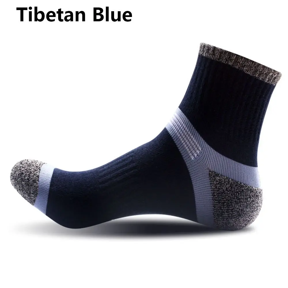 1 пара новых модных зимних теплых повседневных мягких хлопковых мужских носков простые Стильные повседневные носки - Цвет: Tibetan Blue
