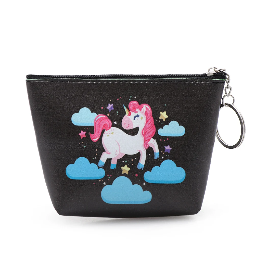 Women Girl Owl/Unicorn/Flamingo Printing Mini Portable Bags Fashion Coin Purse Card Holder Wallet Key Pouch Make up Cartoon Bag coin purse coin wallet