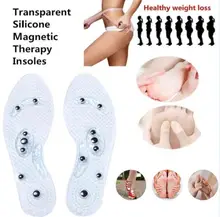 New Men and Women Magnetic Therapy Foot Insole Transparent Silicone Anti fatigue Health Care Massage Slimming