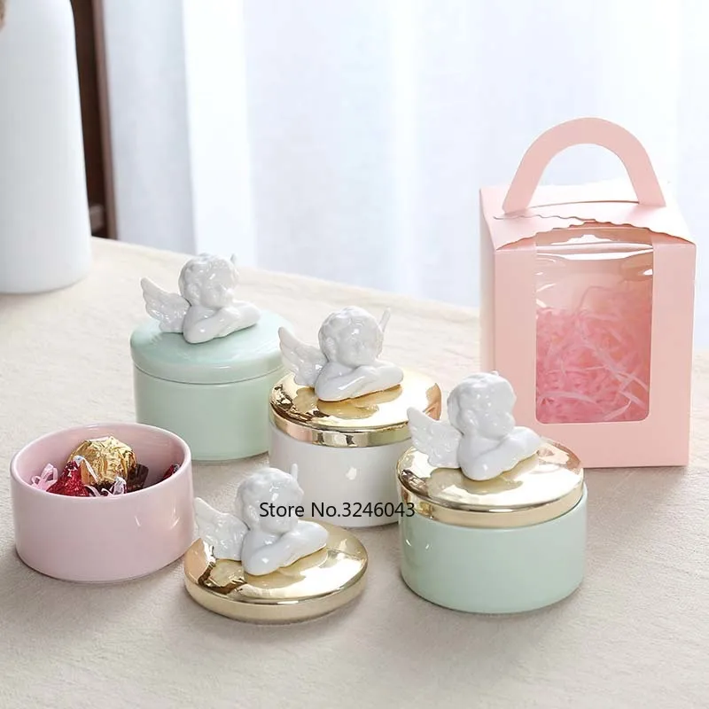 Креативная керамическая коробка для конфет Амура, скандинавские персонализированные конфеты, Подарочная коробка для детей, полная луна, подарок на день рождения, свадебный подарок