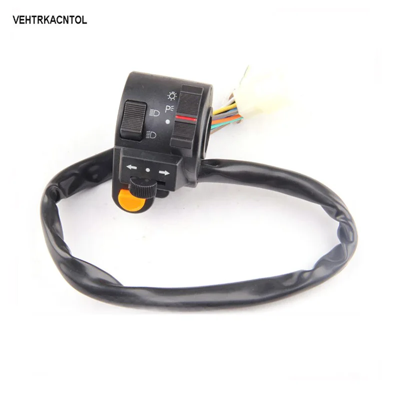 

VEHTRKACNTOL Left Handlebar Scooter Atv Mountain Dirt Bike Motorcycle Headlight, Turn Signal Light, Horn Switch Assembly