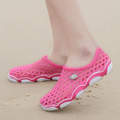 Удобная дышащая обувь; открытый светильник; пляжная женская обувь; сандалии; нескользящая быстросохнущая обувь; большие размеры - Цвет: Розовый