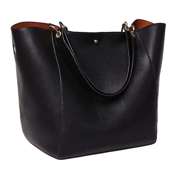 

new hotsale Fashion high quality casual lady Women's Leather Handbags ladies Waterproof Shoulder Bag Tote Bags(Black)