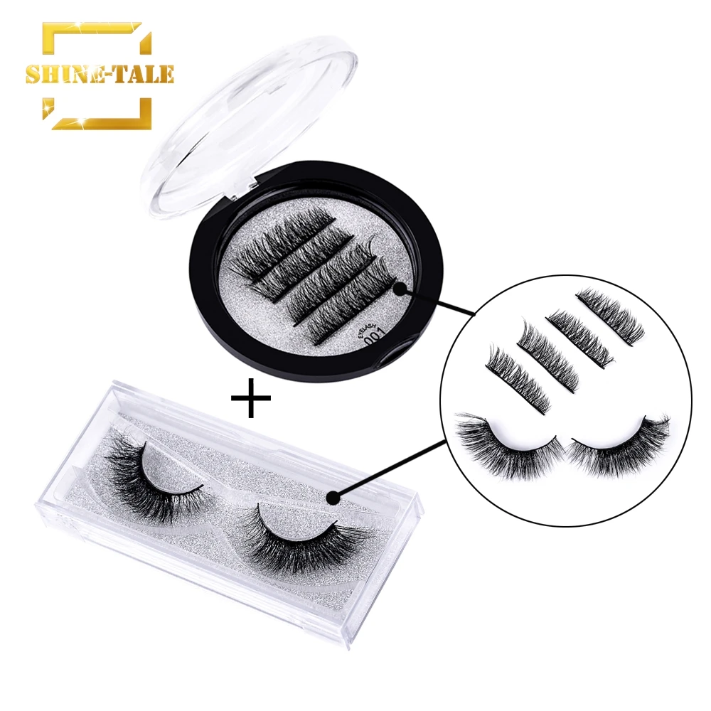 

Shine-Tale Mink Hair False Eyelashes 3D Lashes Extension Reusable and Easy to Apply Natural Look CI001+A19