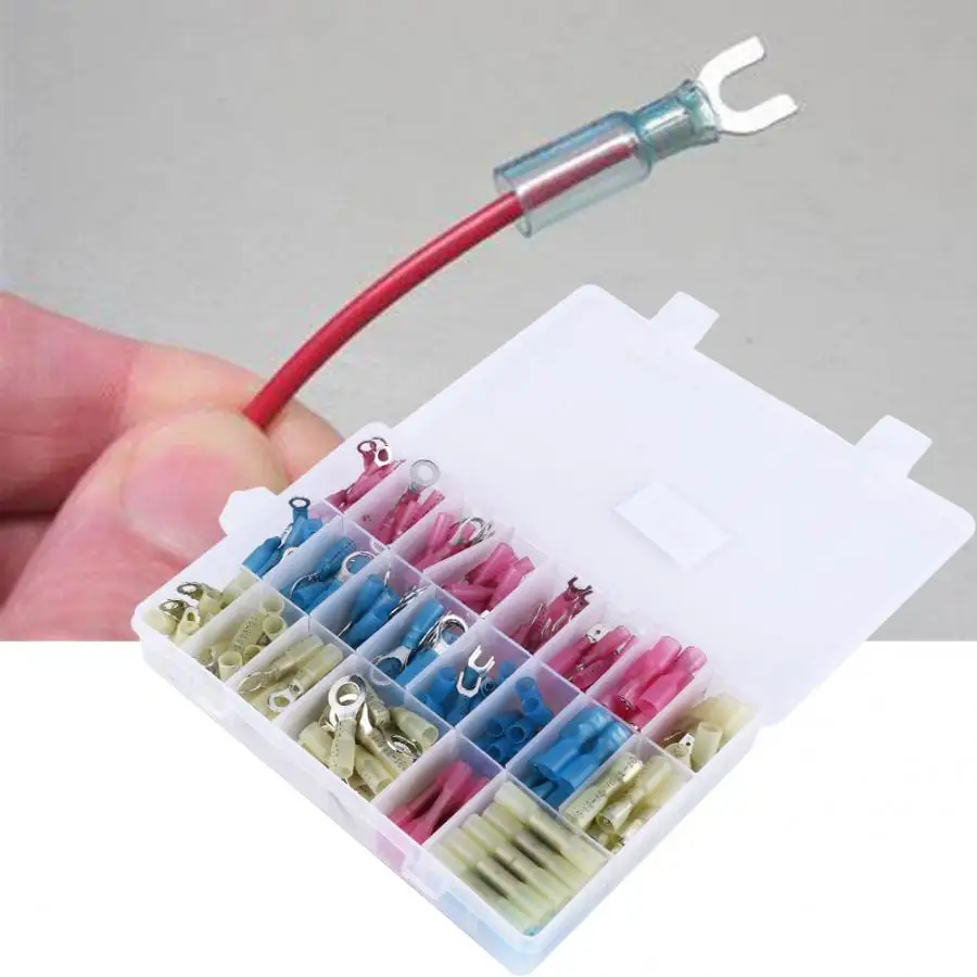 250pcs Heat Shrink Ring Assorted Insulated Electrical Wire Connectors Terminals
