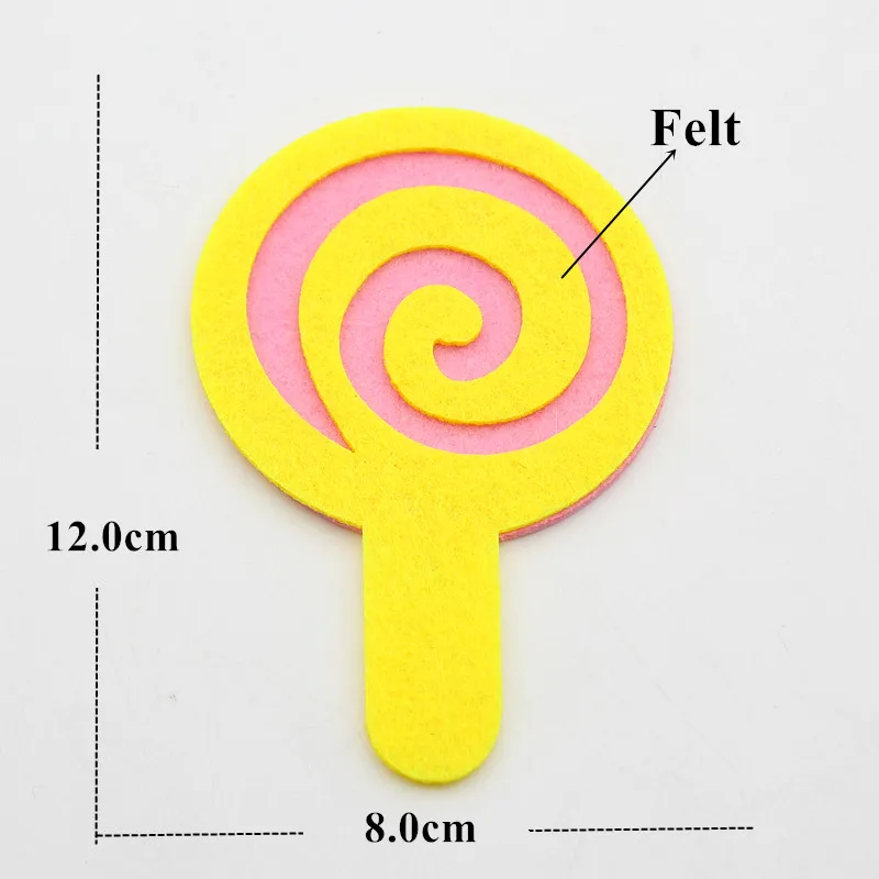 5pcs/lot Felt Candy Appliques Diy Crafts for Kids' Early Education Handmade Home Decoration Sewing Handicraft Vilt Stof Garland