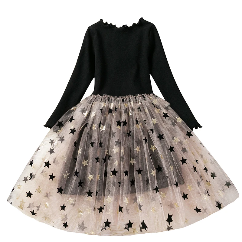 

Baby Girls Sequins Star Dress Long Sleeve Party Prom Kids Dresses For Girl Clothes Spring Autumn Children's Casual School Wear