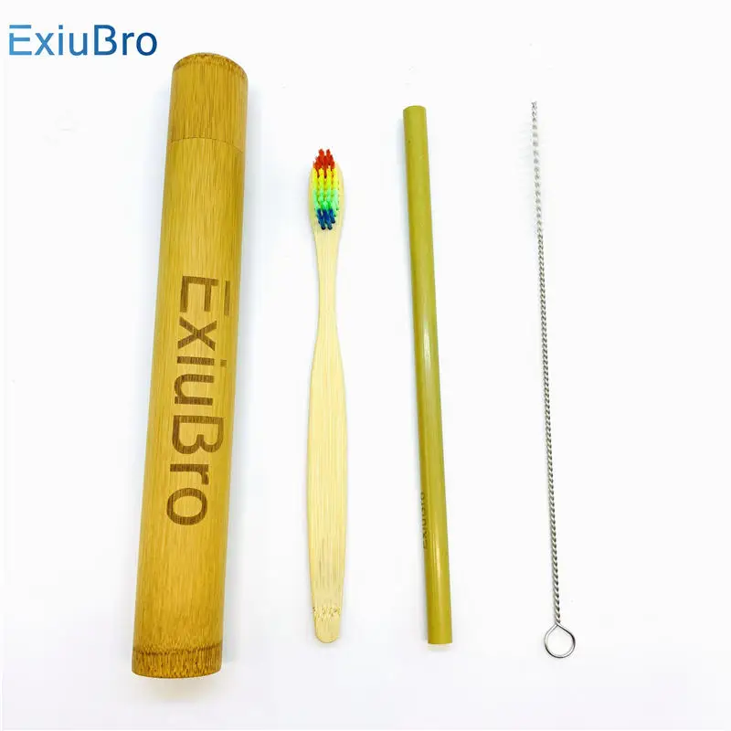 

Organic Handmade Bamboo Storage Tube Eco-friendly Bamboo Straw Travel Case for Bamboo Toothbrush Holder Bamboo Straws Gift Set