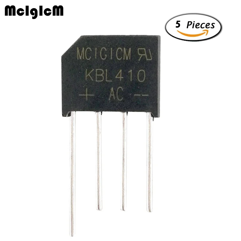 

MCIGICM 5PCS 4A 1000V diode bridge rectifier kbl410