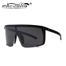 Que Linda 2018 Oversize escudo gafas de sol visera de las mujeres de los hombres de una pieza soleado máscara cortaviento gafas de sol superior plano Hood gafas OM745