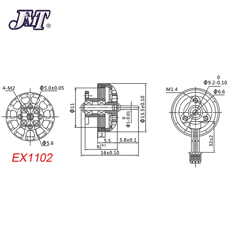 JMT Happymodel EX1102 9000KV 10000KV 13500KV Mobula7 HD бесщеточные двигатели для 2 s 3 75 мм 85 Sailfly X DIY FPV Drone
