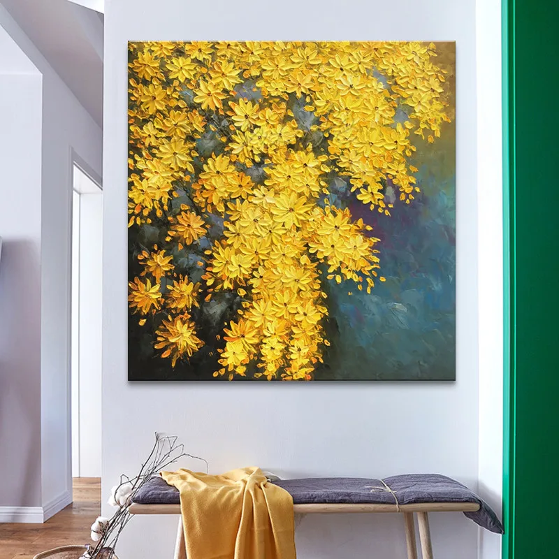 

Canvas oil paintings caudros decoracion flower painting acrylic painting wall art wall picture for living room home decor quadro