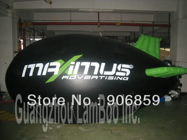 

HOT Inflatable Black Airship with Green Wings for your Advertisement/Logos can be Put On/DHL Free Shipping
