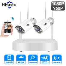 Hiseeu 1080P wireless CCTV System 2pcs 2.0MP Outdoor IP Camera HD 1080P NVR Recorder Video Security Camera Surveillance System