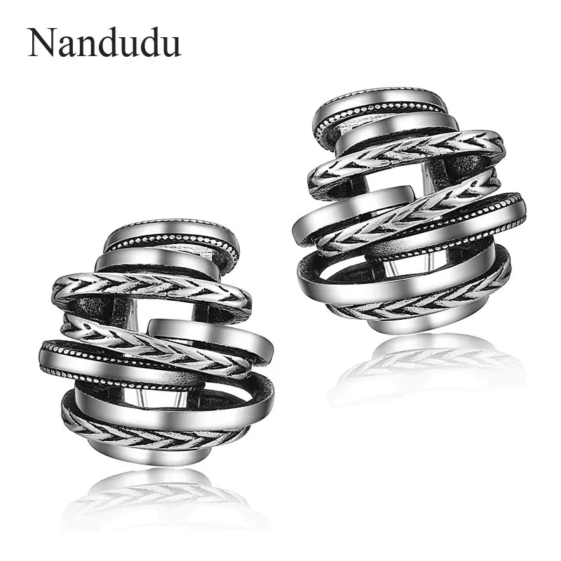 Nandudu новые тайское серебристого цвета с узлом французские зажимные серьги-клипсы для женщин геометрические серьги модные вечерние ювелирные изделия подарок CE455