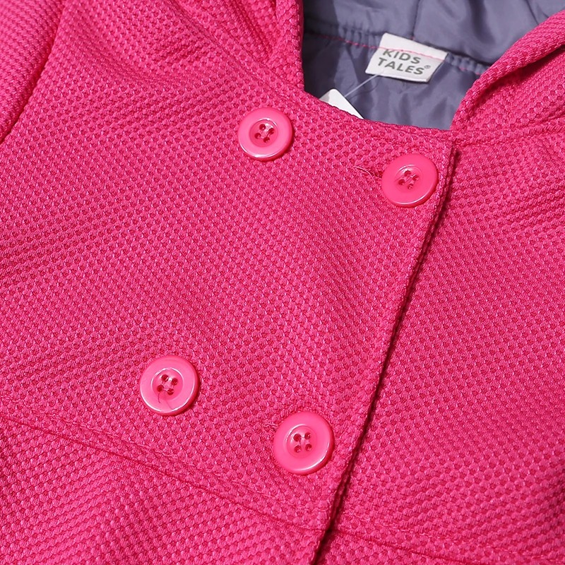 Пальто с капюшоном для маленьких девочек новые осенние Топы, детская теплая куртка, верхняя одежда и пальто детская одежда для малышей CoatsDW0071-1 для девочек