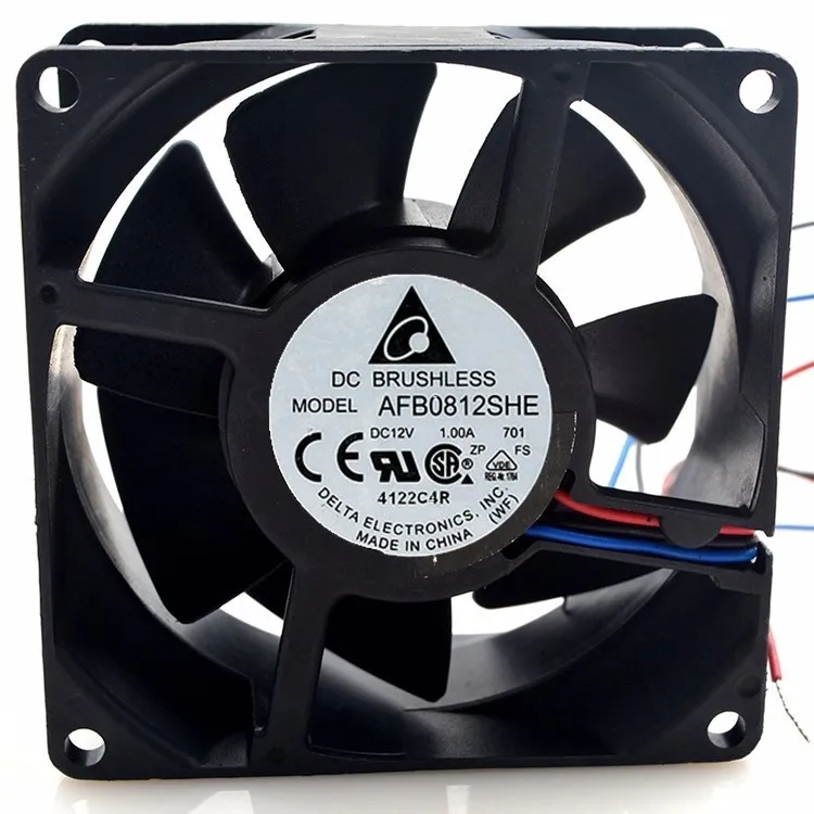 

Delta AFB0812SHE 8038 80*80*38mm 8CM DC 12V 1.0A 5000RPM 72.26CFM powerful dual ball bearing cooling fan