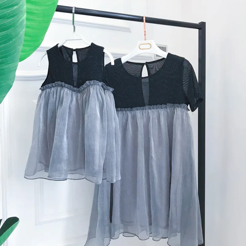 

Mother Daughter Dress Family Matching Dresses Black Kid Girl Mother Slim A Dress Family Matching Clothing Outfits