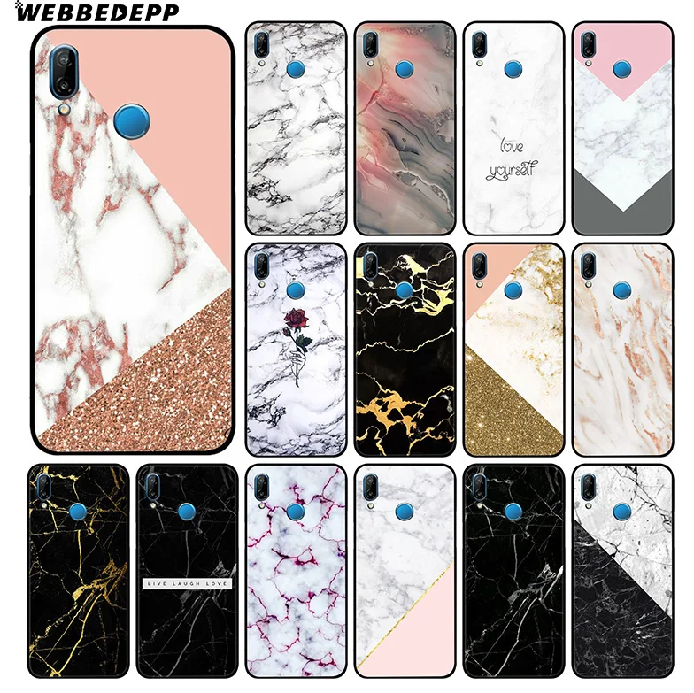WEBBEDEPP Gold Marble Soft Case For Huawei P30 P20 Pro P10 P9 Lite 2017 P Smart 2019 &amp Nova 3 3i Y9 |