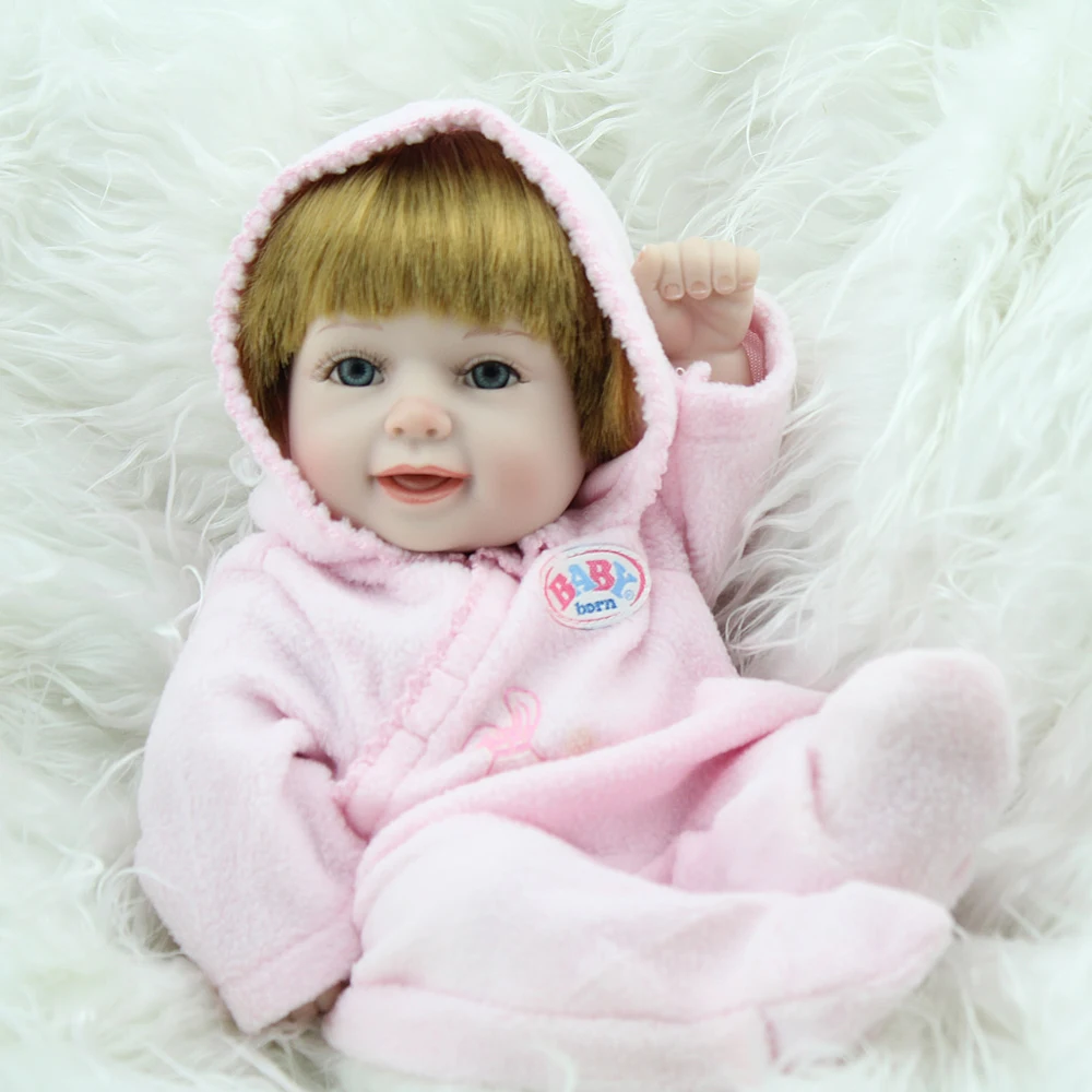 NPKDOLL кукла мини 10 дюймов полный Силиконовый Reborn Baby Dolls подарки для девочек в возрасте 1 год прямые волосы для девочек игрушки Акция