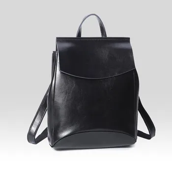 

High Quality Leather backpacks 2018 fashion women's backpack Solid School Bags For Teenager Girls Female School backpack