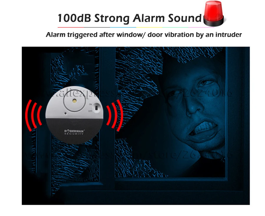 Door Window Vibration Sensor Alarm System