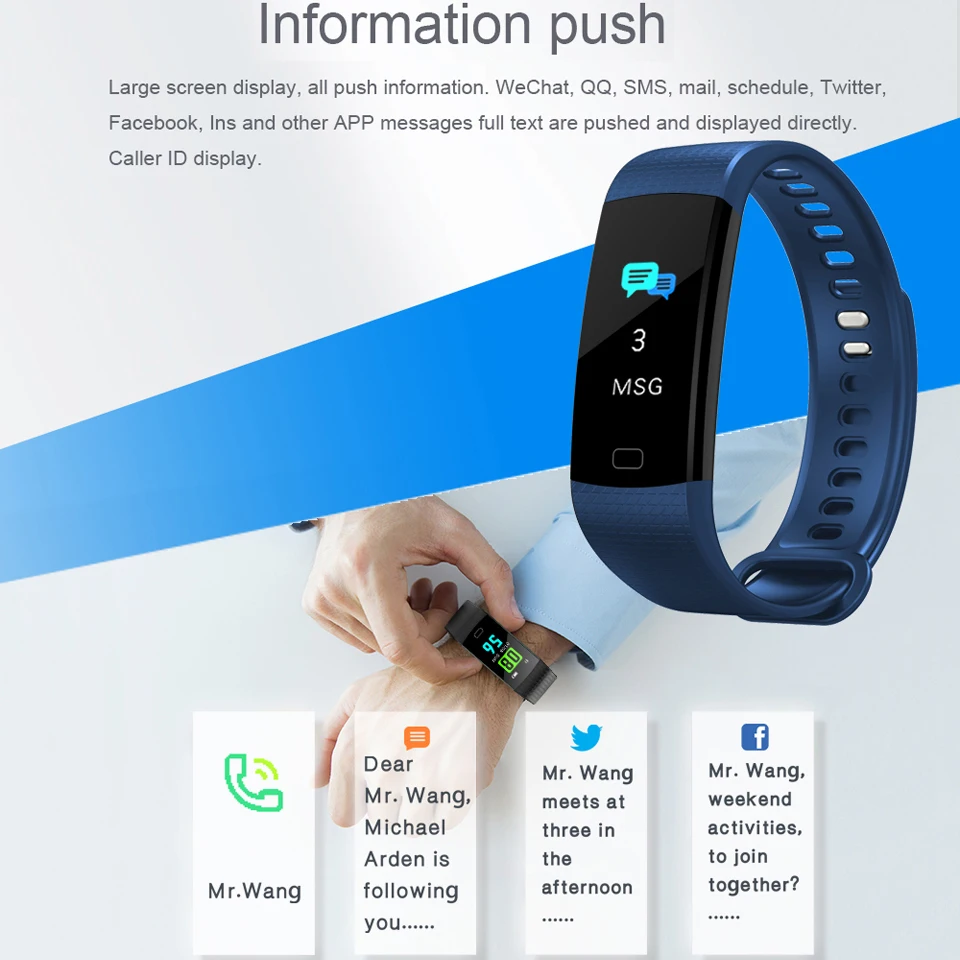 Владелец часов Y5 Bluetooth браслет пульсометр/монитор сна фитнес трекер спортивный
