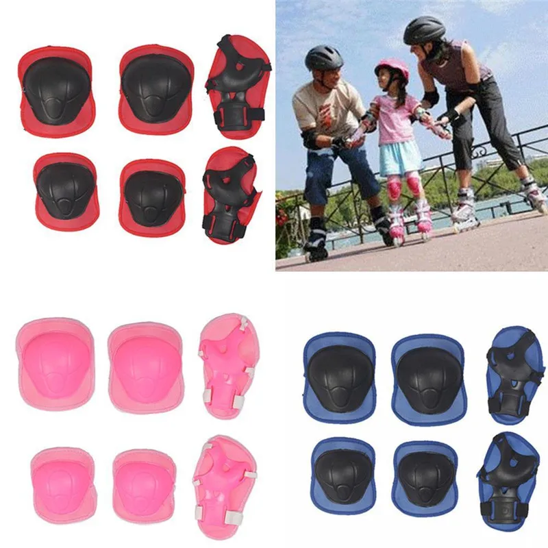 

SJ-MAURIE 6 Pcs Kids Knee Elbow Wrist Protective Pads Skating Cycling Roller Skating Protection Set Sport Protective Gear
