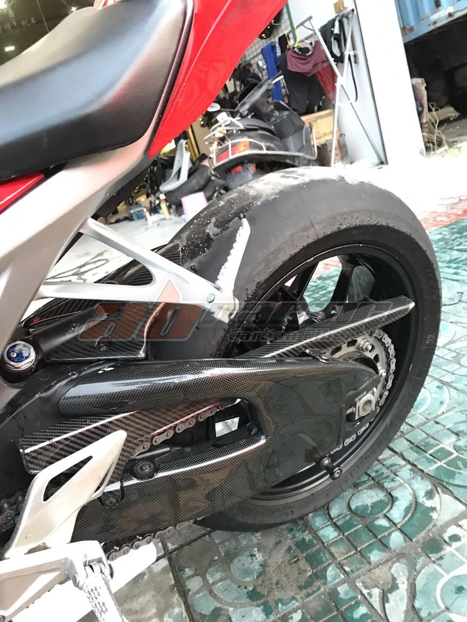 Защита цепи Крышка для HONDA CBR1000RR 2008- 16 17 18 полный углеродного волокна саржа