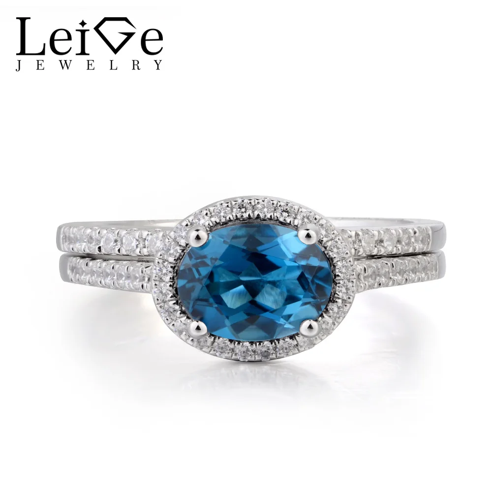 Leige Jewelry London Blue Topaz Ring Topaz Engagement Ring November