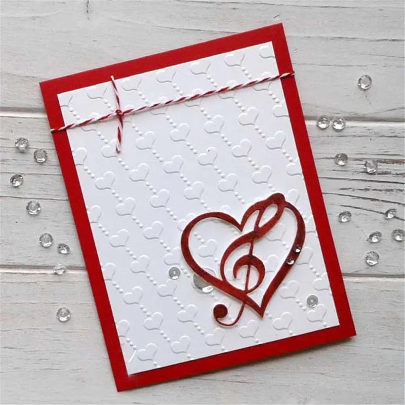 

GJCrafts Musical Heart Dies Dies Flower Metal Cutting Dies for Card Making Scrapbooking Making Embossing Stencil Craft Dies