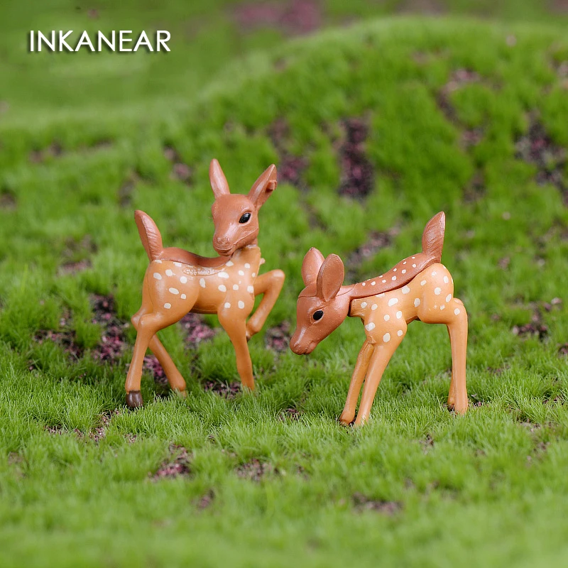 

INKANEAR Mini Deers Fairy Garden Miniatures Decor Anime Dollhouse/Terrarium Animals Action Figures Figurine DIY Micro Landscape