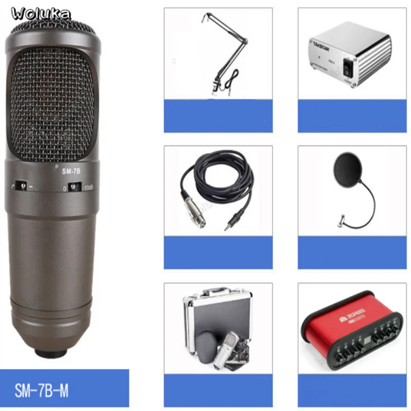 Боковой Студийный конденсаторный проводной микрофон хост живое пение Оборудование Набор/Профессиональная запись SM-7B-M CD05 W05 - Цвет: D
