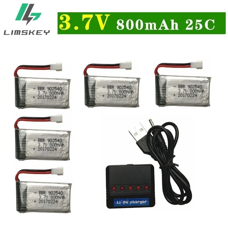 

3.7V 800mAh lipo Battery and Charger for SYMA X5 X5C X5HW X5SW M68 For RC Camera Droens Qaudcopter Spare 902540 Battery Parts