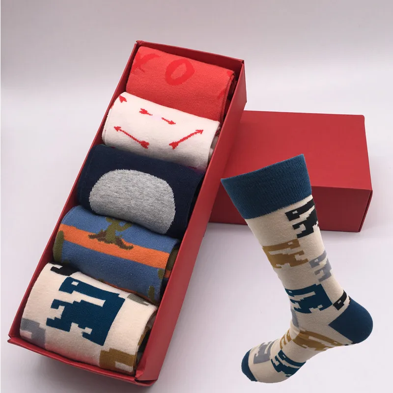 

Happy Socks Fashion Europe and the United States version of the men and women couple socks personalized colorful socks no gift b