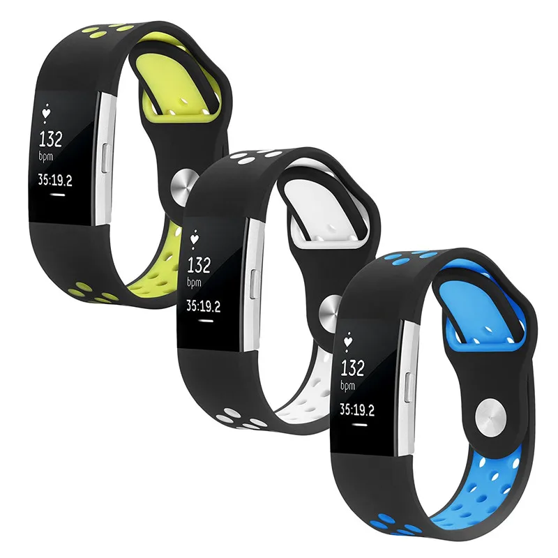 CRESTED rubber watch band silicone strap for fitbit charge 2 bands Diamond heart rate smart bracelet stainless steel buckle CRESTED rubber watch band silicone strap for fitbit charge 2 bands Diamond heart rate smart bracelet stainless steel buckle
