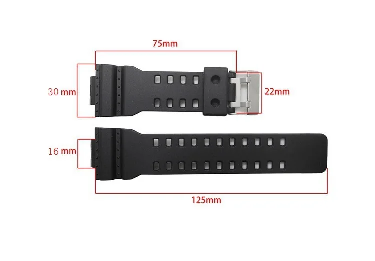 Black Watch Band Strap Replacement for Casio G-shock Accerrories Watchbands for Model GD120GA-100GA-110GA 16mm Black Watch Band Strap Replacement for Casio G-shock Accerrories Watchbands for Model GD120GA-100GA-110GA 16mm