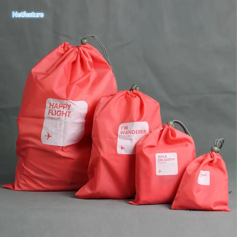 

4pcs/lot Hot Sale Waterproof Travel Storage Bag Cosmetics Shoes Clothing Classified Organizer Travel Goods Collection Package