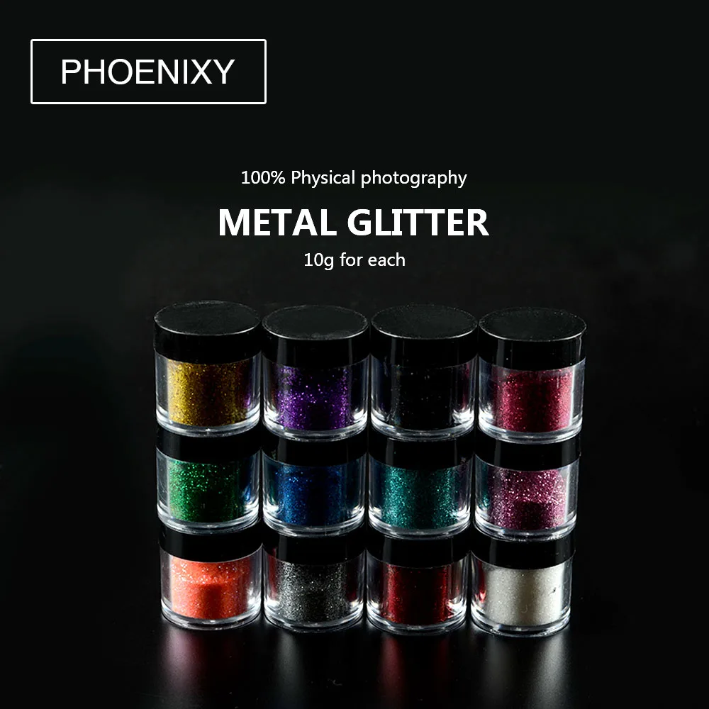 

12Bottle/Set Holographic Shiny Nail Glitter Powder Laser Glitters Dust Manicure DIY Nail Art Decorations