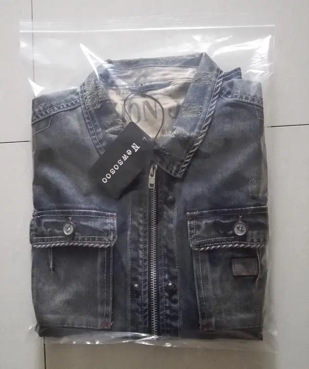 Yiqinyuan Mens Zippers Black Biker Jean Jacket Streetwear Thick Denim Slim Coat with Belt