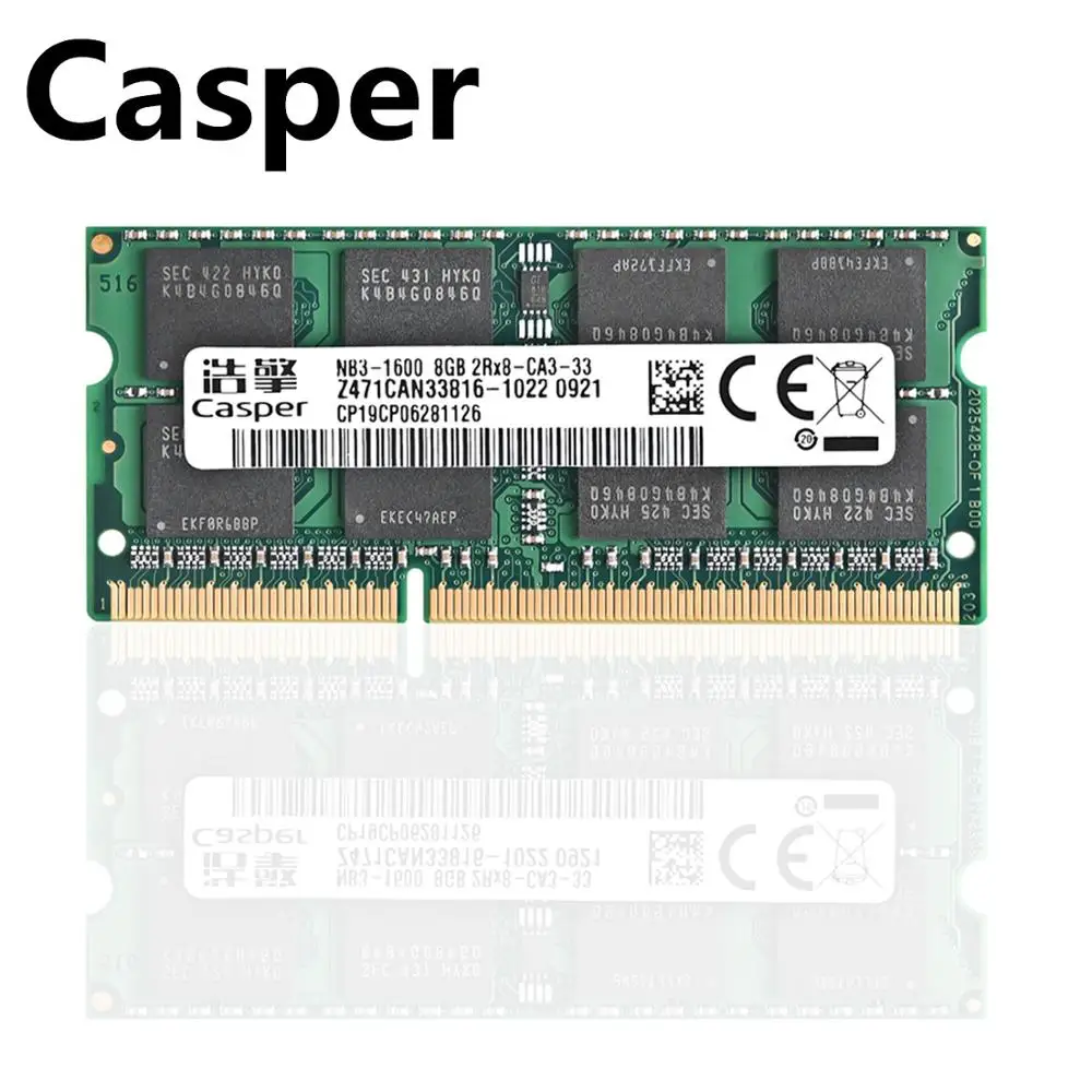 Casper Sodimm DDR3 8 GB 1600 и 1333 MHz 204-Pin 1,5 V ноутбук Ram SO-DIMM памяти ноутбука