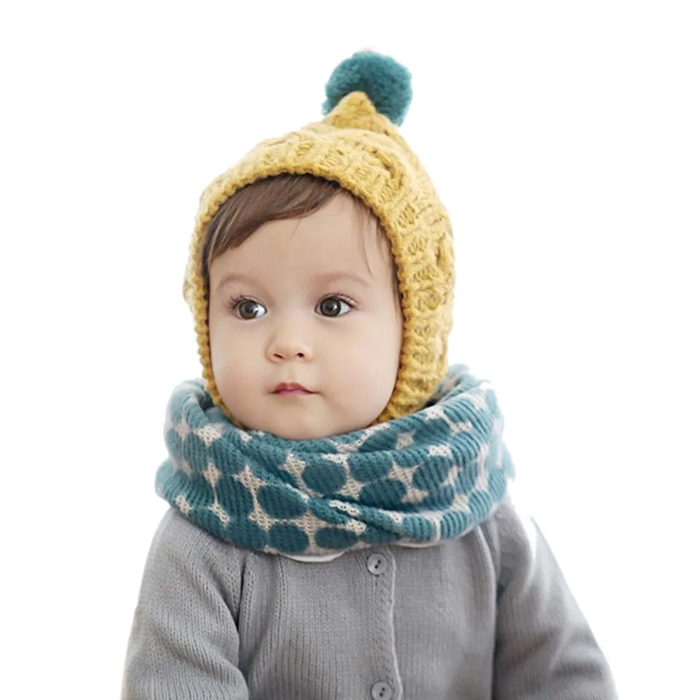 New Design Soft Scarfs Kids Knitted Collar Winter Warm Scarf for
