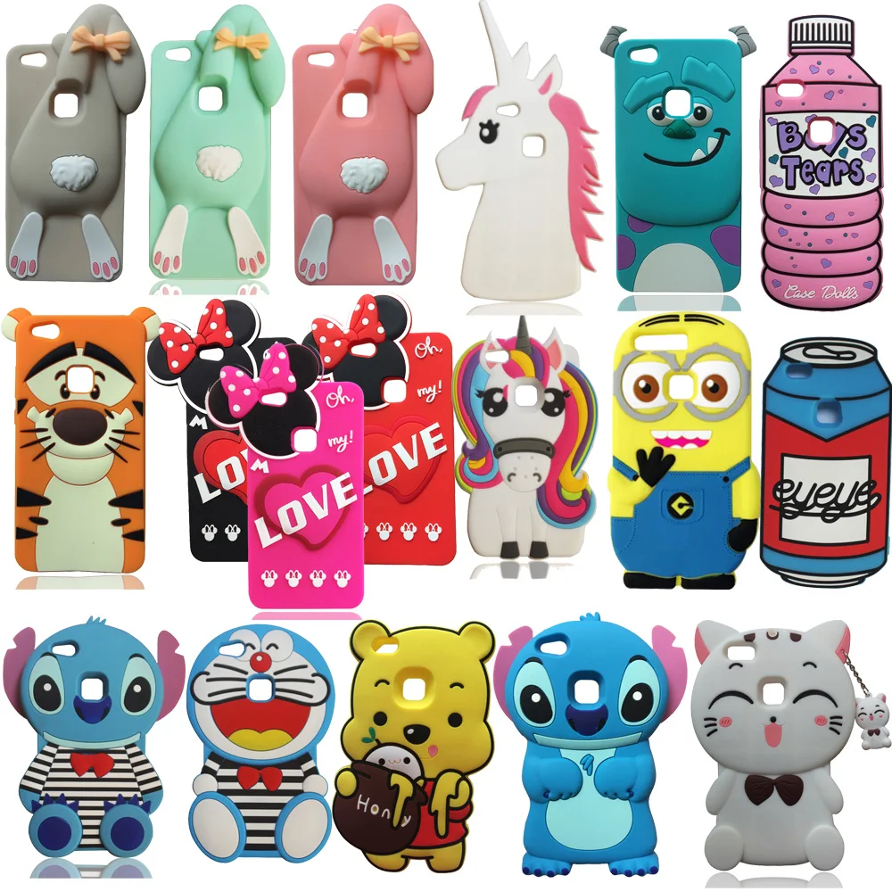 

For Huawei P10 Lite Case Cute 3D Silicone Unicorn Cartoon Soft Back Cover Case for Huawei P10 Lite