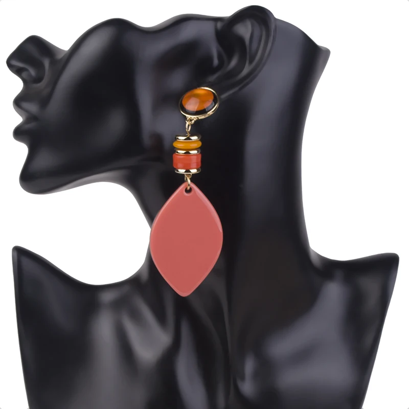 YUQINQIN Trendy Drop Earrings for Women Acrylic Earrings Female Statement Long Blue Dangling Fashion Elegant Resin Party Earring (3) - 