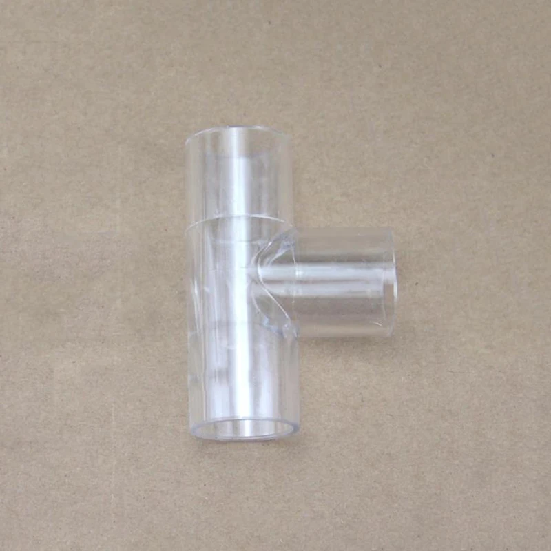 25mm ID Acrylic Transparent Tee Type Tube Joint Pipe Fitting Water