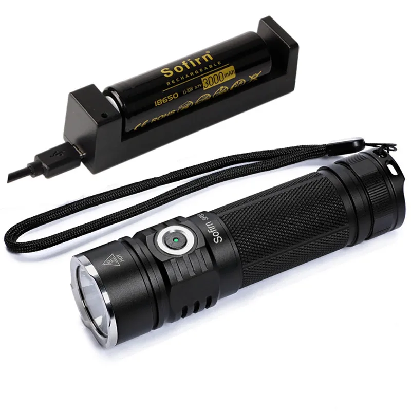 Sofirn SP33 светодиодный фонарь мощный 3000lm IPX8 26650 18650 CREE XHP50.2 портативный индикатор