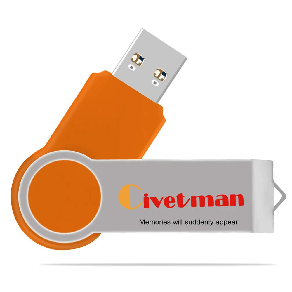 Civetman USB флеш-накопитель 32 ГБ вращающийся металлический USB 3,0 флеш-накопитель 128 г флеш-накопитель высокоскоростной usb-флеш-накопитель 64 ГБ флеш-накопитель - Цвет: Orange